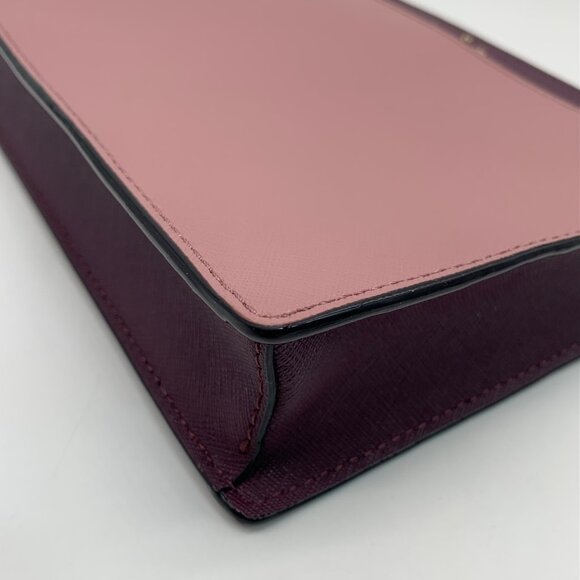 Kate Spade Pink and Maroon Color Block Saffiano Leather Crossbody - Picture 9 of 10